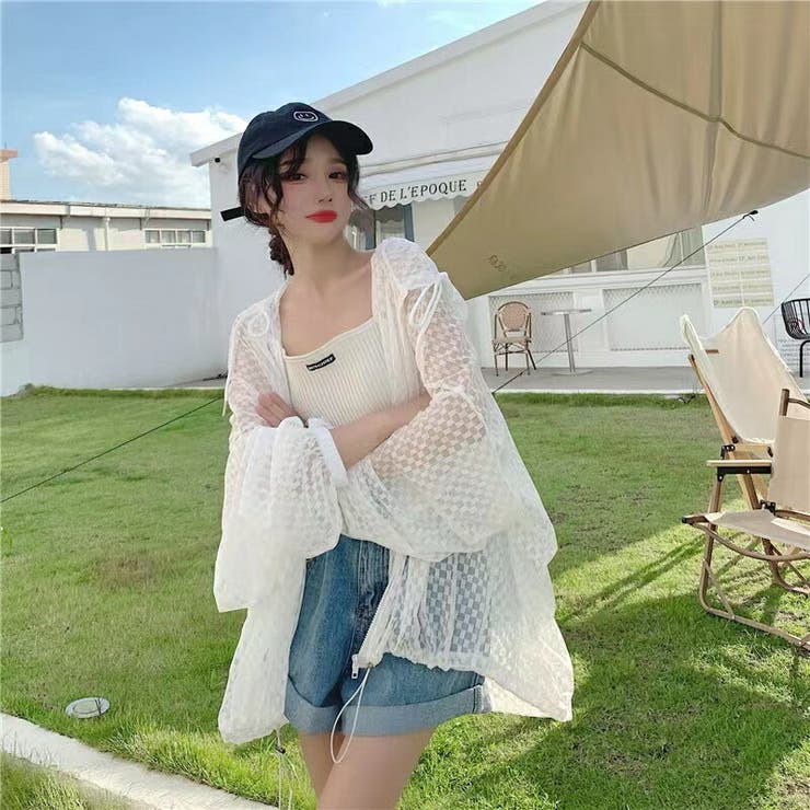 シアーパーカー シースルージップパーカー 薄手オーバーサイズパーカー | COCOMOMO | 詳細画像6 