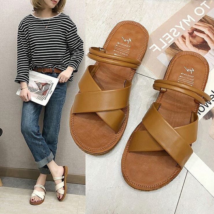 サンダル フラットクロスベルトサンダル ぺたんこサンダル | COCOMOMO | 詳細画像14 