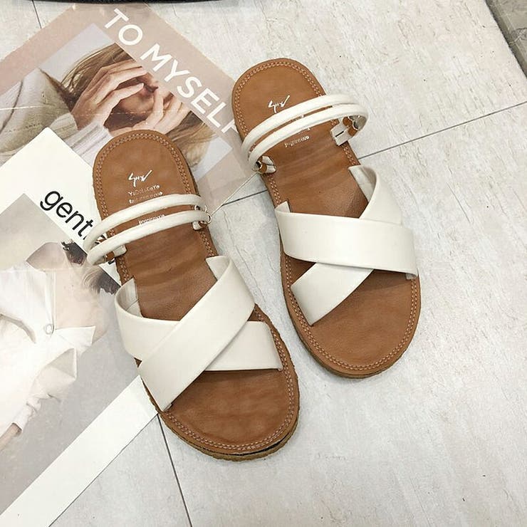 サンダル フラットクロスベルトサンダル ぺたんこサンダル | COCOMOMO | 詳細画像6 