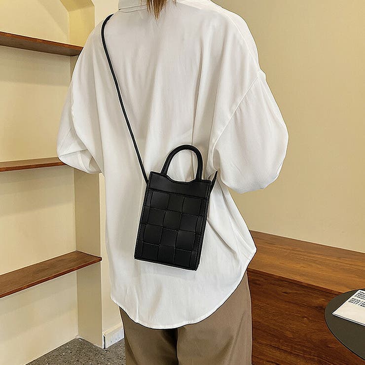 バック ショルダーバッグ メッシュ編み込みショルダーバッグ[品番 