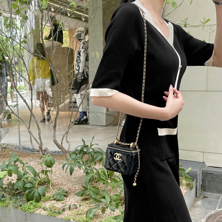 ワンピース バイカラーワンピース パイピングワンピース[品番