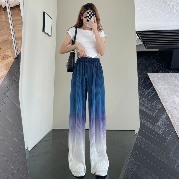 ボトムス ワイドパンツ グラデーションパンツ | COCOMOMO | 詳細画像13 