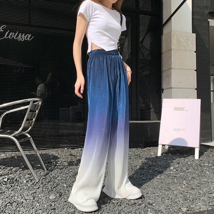 ボトムス ワイドパンツ グラデーションパンツ | COCOMOMO | 詳細画像15 