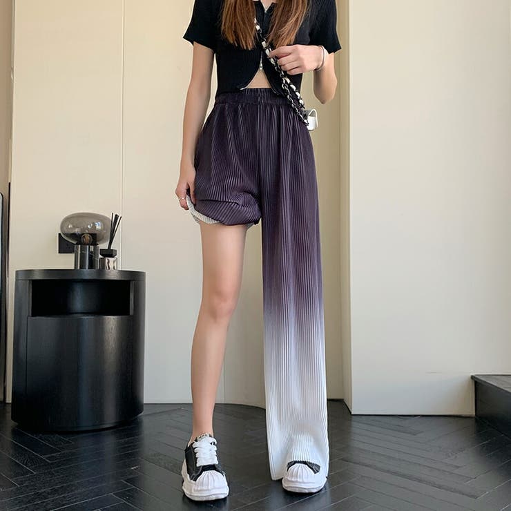 ボトムス ワイドパンツ グラデーションパンツ | COCOMOMO | 詳細画像4 