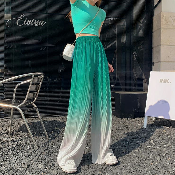 ボトムス ワイドパンツ グラデーションパンツ | COCOMOMO | 詳細画像7 