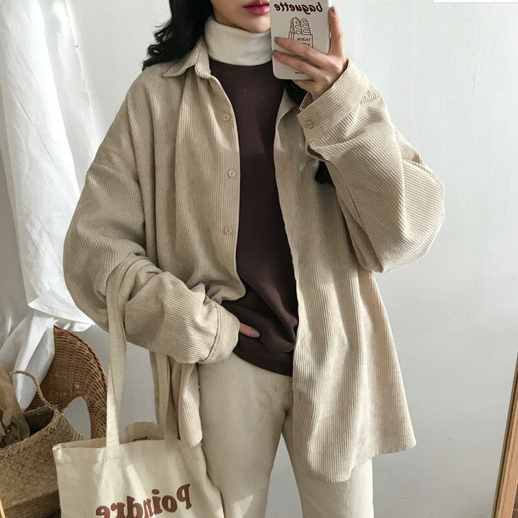 コーデュロイ コーデュロイシャツ オーバーサイズシャツ[品番
