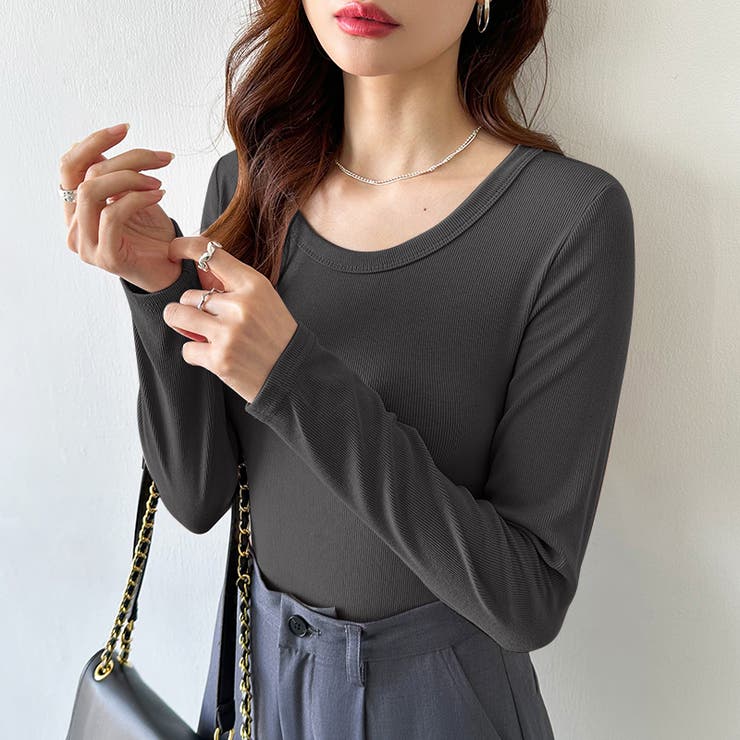 シンプルで着回し力抜群 ロンT 長袖カットソー | COCOMOMO | 詳細画像33 