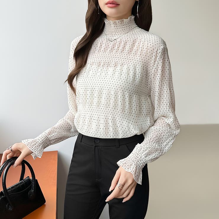 【2026新色登場】 シアーブラウス シャーリングブラウス | COCOMOMO | 詳細画像60 