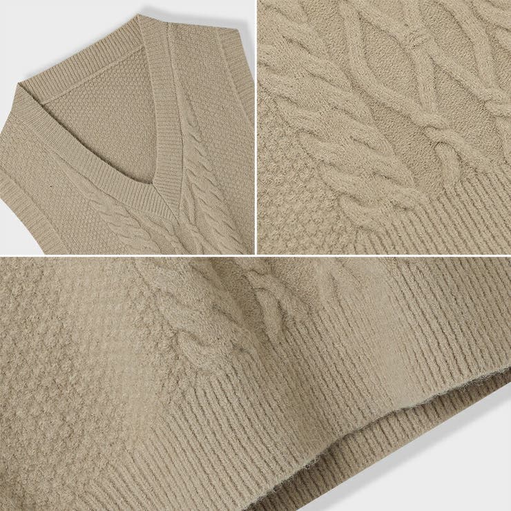 ベスト ケーブルニットベスト ニットベスト | COCOMOMO | 詳細画像17 