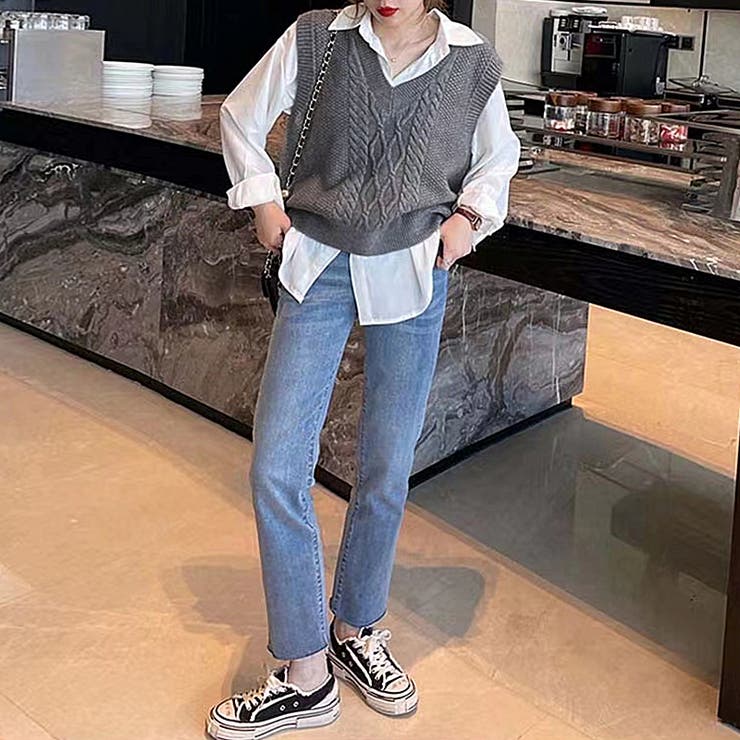 ベスト ケーブルニットベスト ニットベスト | COCOMOMO | 詳細画像12 