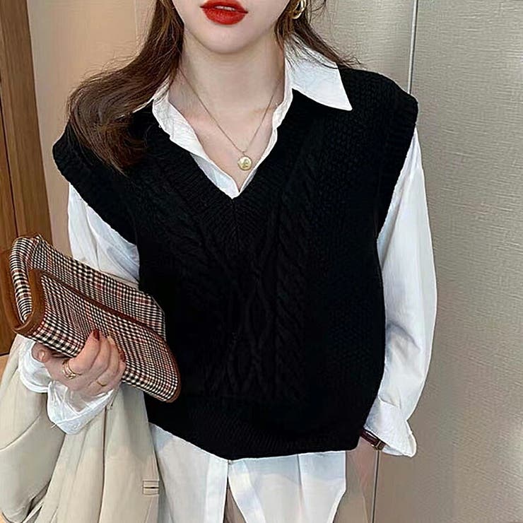 ベスト ケーブルニットベスト ニットベスト | COCOMOMO | 詳細画像6 