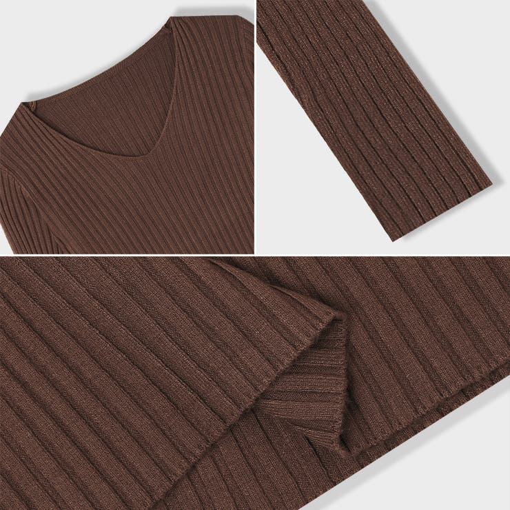 ニット Vネックニットトップス 長袖リブニット | COCOMOMO | 詳細画像17 