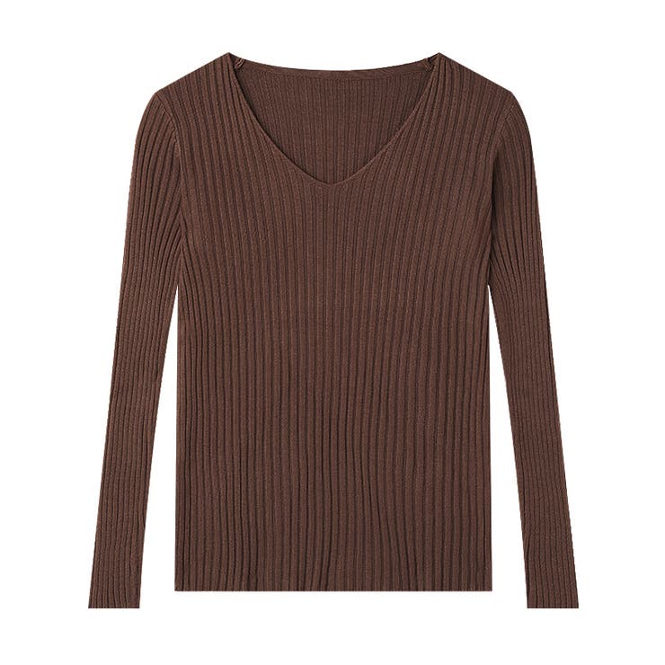 ニット Vネックニットトップス 長袖リブニット | COCOMOMO | 詳細画像20 