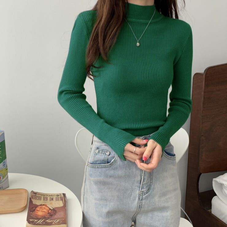 ニット ハイネックニット 秋冬リブニット | COCOMOMO | 詳細画像10 