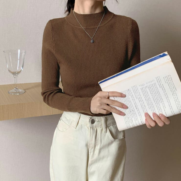 ニット ハイネックニット 秋冬リブニット | COCOMOMO | 詳細画像15 