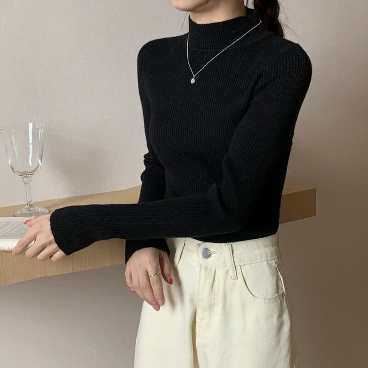 ニット ハイネックニット 秋冬リブニット | COCOMOMO | 詳細画像18 