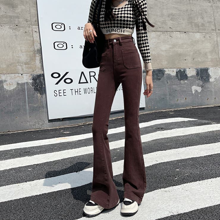 デニム ハイウエストフレアパンツ ブーツカット[品番：COCW0004899