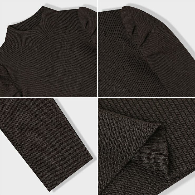パフスリーブニット ハイネック リブニット | COCOMOMO | 詳細画像55 