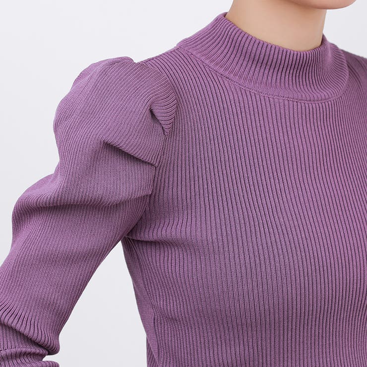 パフスリーブニット ハイネック リブニット | COCOMOMO | 詳細画像48 