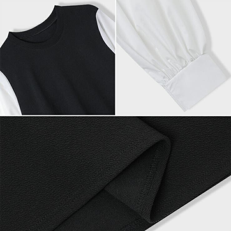 ワンピース パフスリーブドッキングワンピース オールインワン | COCOMOMO | 詳細画像10 