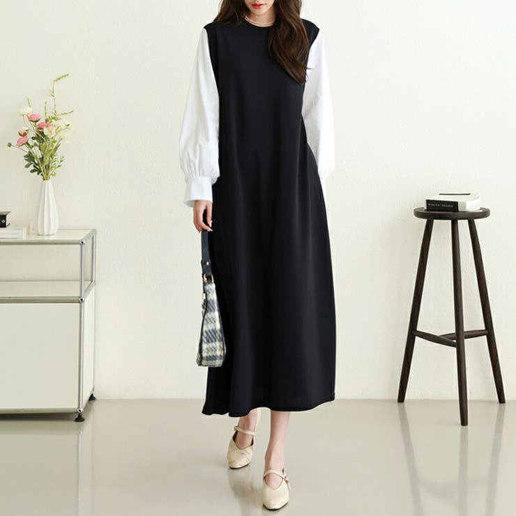 ワンピース パフスリーブドッキングワンピース オールインワン | COCOMOMO | 詳細画像4 