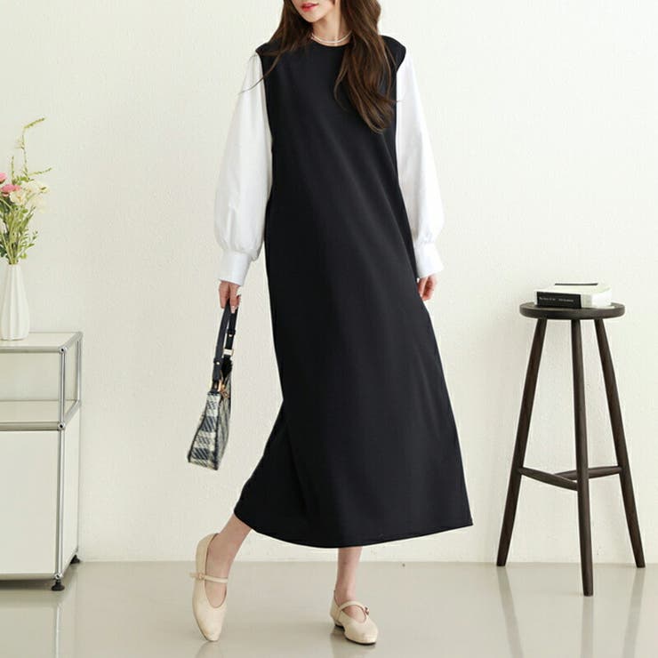 ワンピース パフスリーブドッキングワンピース オールインワン | COCOMOMO | 詳細画像8 