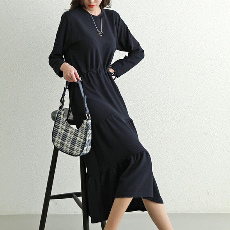 ティアードワンピース ウエストマークティアードワンピース