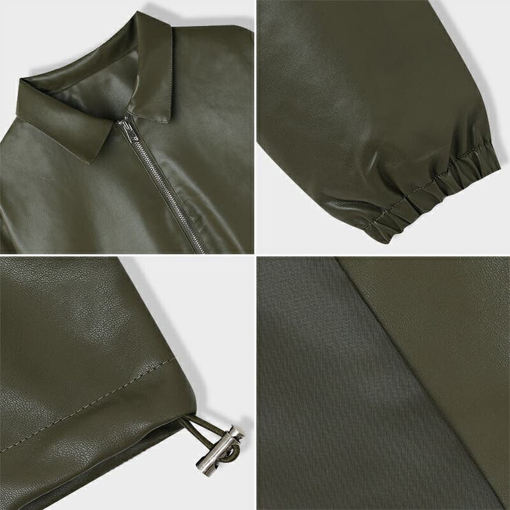 ジャケット フェイクレザージャケット クロップドレザージャケット | COCOMOMO | 詳細画像17 