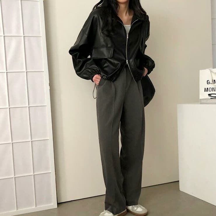 ジャケット フェイクレザージャケット クロップドレザージャケット