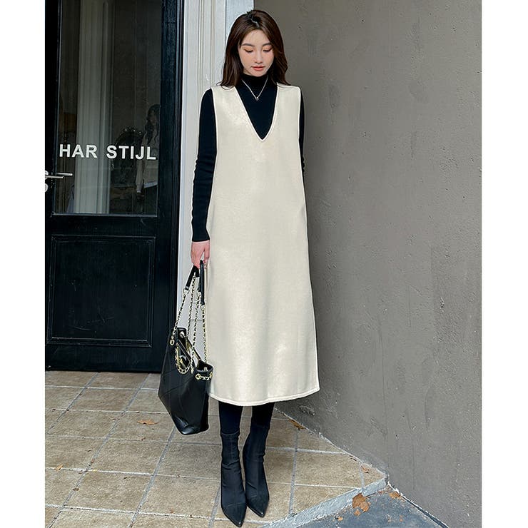 ジャンパースカート Vネックジャンパースカート Vネックワンピース | COCOMOMO | 詳細画像13 