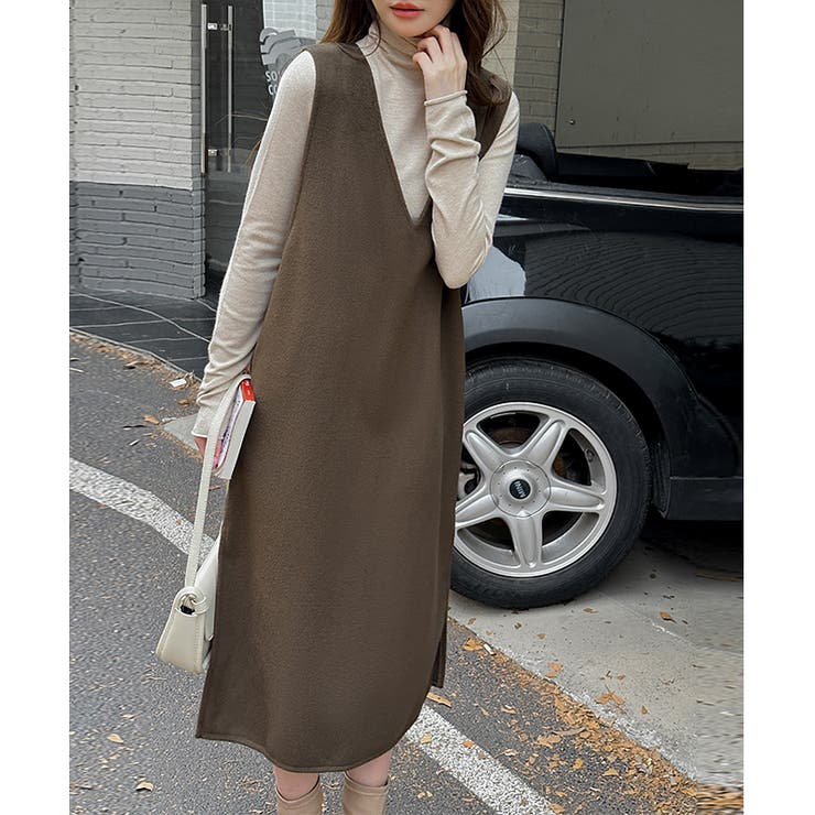 ジャンパースカート Vネックジャンパースカート Vネックワンピース | COCOMOMO | 詳細画像20 