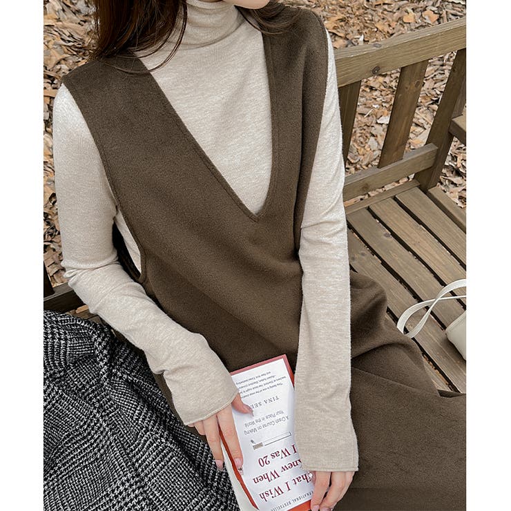 ジャンパースカート Vネックジャンパースカート Vネックワンピース | COCOMOMO | 詳細画像23 