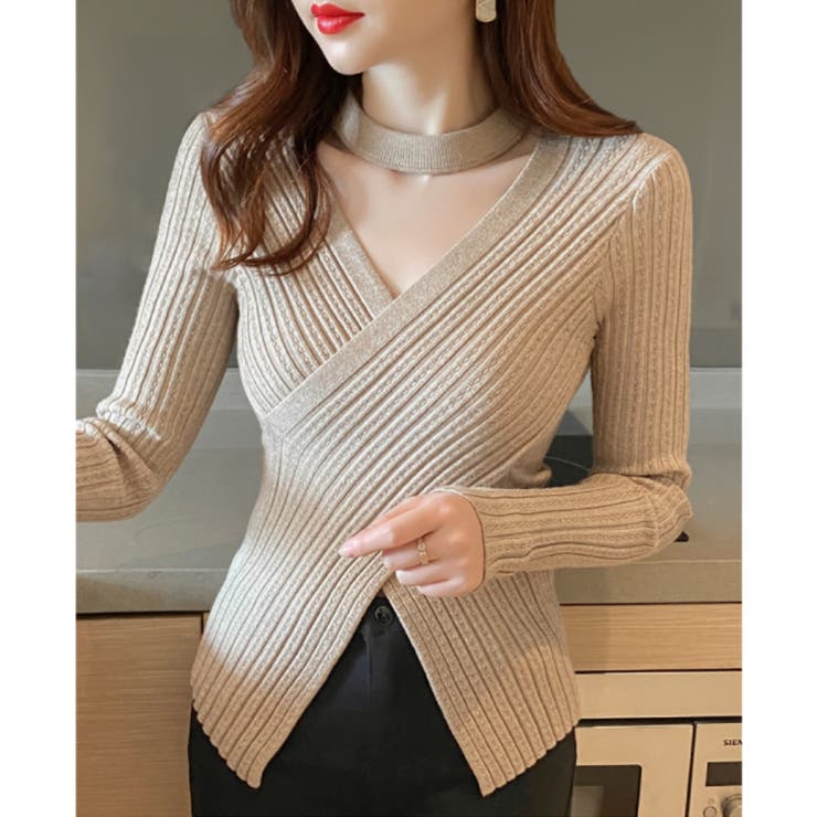 ニット カシュクールリブニット クロスニット | COCOMOMO | 詳細画像13 