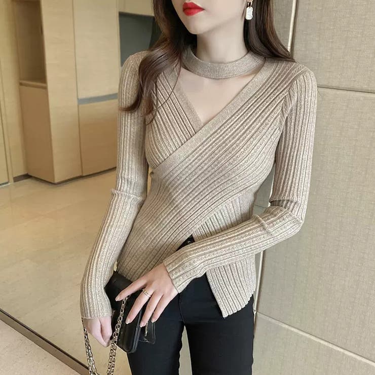 ニット カシュクールリブニット クロスニット | COCOMOMO | 詳細画像11 