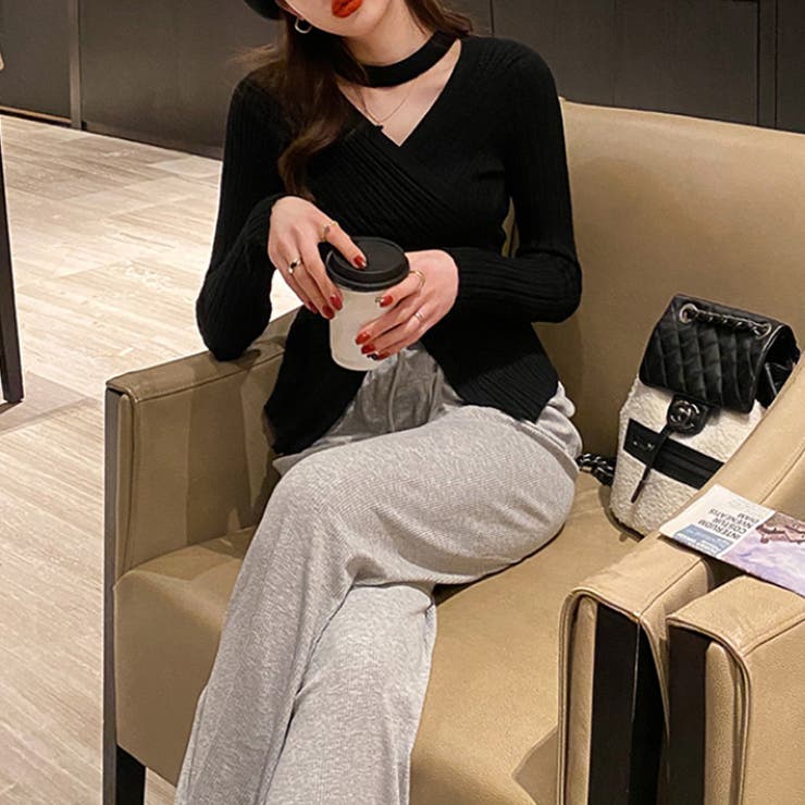 ニット カシュクールリブニット クロスニット | COCOMOMO | 詳細画像4 