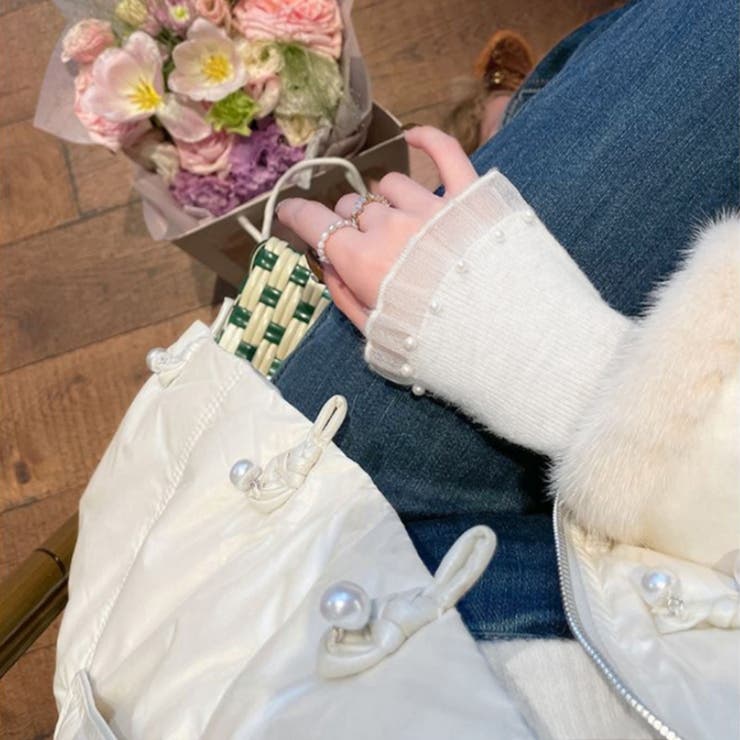 ニット フリルレースハイネック リブニットハイネックトップス | COCOMOMO | 詳細画像11 