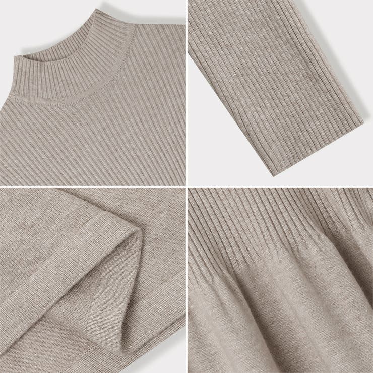 ハイネックニットワンピース ロングワンピース もちもちニット | COCOMOMO | 詳細画像24 