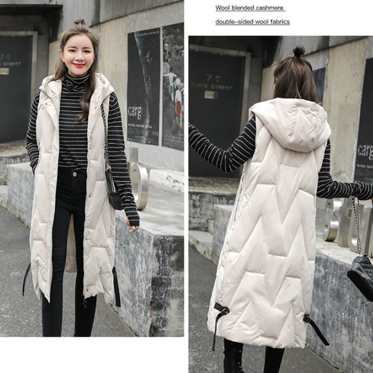 ベスト 中綿ロングベスト アウター[品番：COCW0005031]｜COCOMOMO