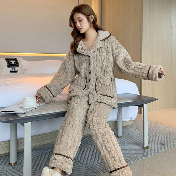 パジャマ 上下セットルームウェア ペアパジャマ[品番：COCW0005046