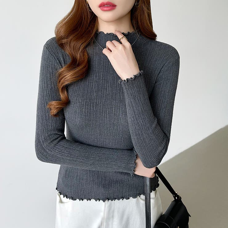 ハイネックリブカットソー ストレッチカットソー メロウハイネック | COCOMOMO | 詳細画像34 