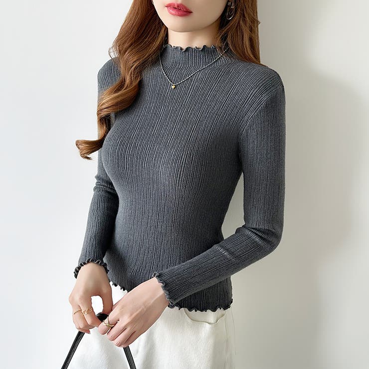 ハイネックリブカットソー ストレッチカットソー メロウハイネック | COCOMOMO | 詳細画像35 