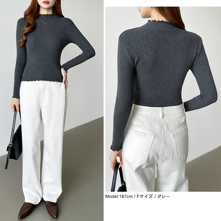 ハイネックリブカットソー ストレッチカットソー メロウハイネック | COCOMOMO | 詳細画像39 