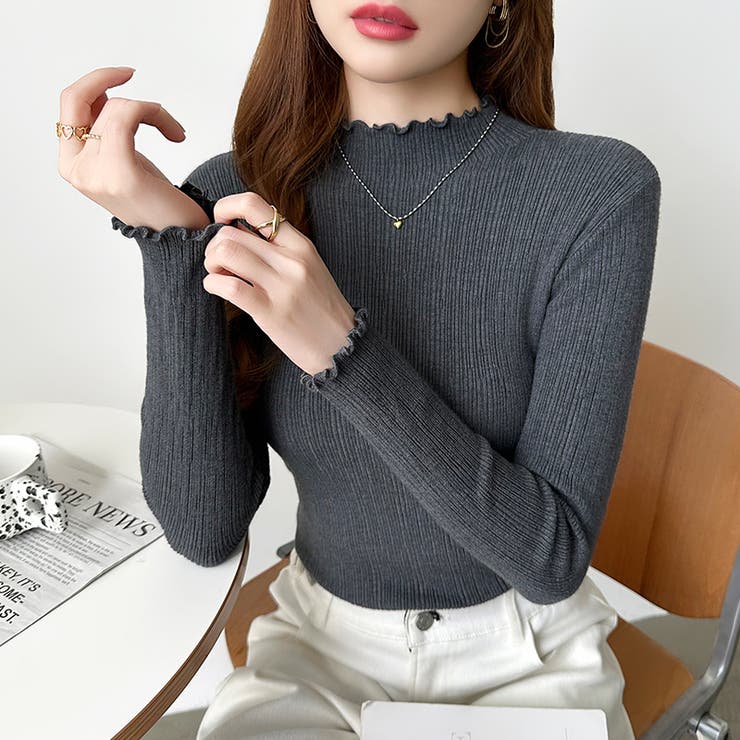 ハイネックリブカットソー ストレッチカットソー メロウハイネック | COCOMOMO | 詳細画像42 