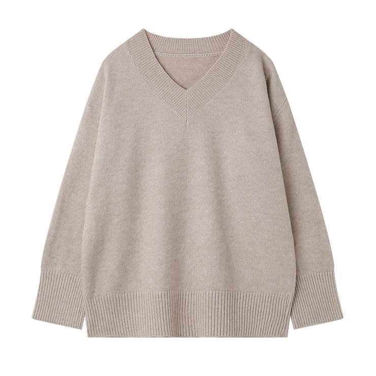 Vネックニット Vネックセーター ゆったりニット | COCOMOMO | 詳細画像19 