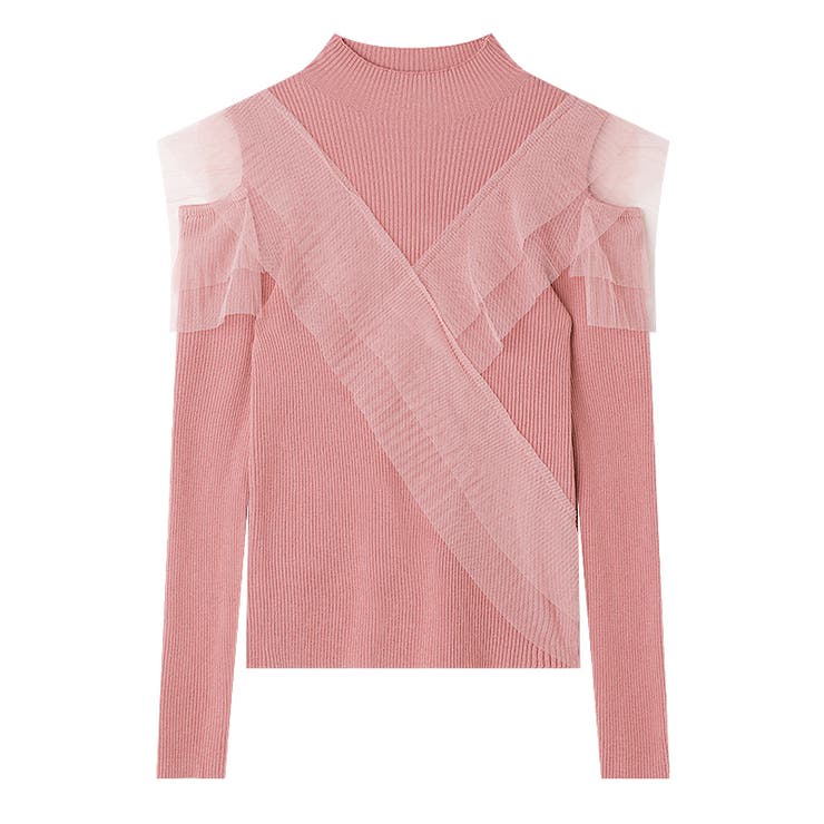 フリルレースハイネックニット 肩開きニット ニットセーター | COCOMOMO | 詳細画像20 