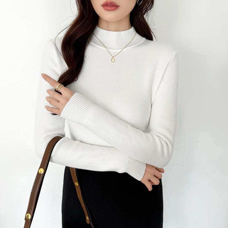 裏起毛 ハイネックニット ふわもちニット | COCOMOMO | 詳細画像14 