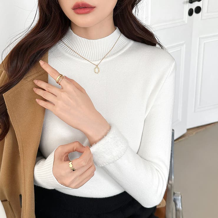 裏起毛 ハイネックニット ふわもちニット | COCOMOMO | 詳細画像10 