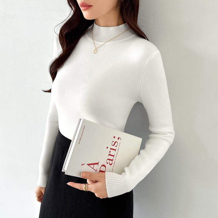 裏起毛 ハイネックニット ふわもちニット | COCOMOMO | 詳細画像12 