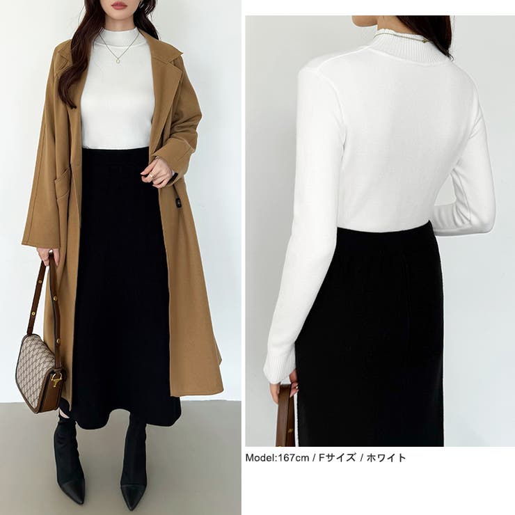 裏起毛 ハイネックニット ふわもちニット | COCOMOMO | 詳細画像13 