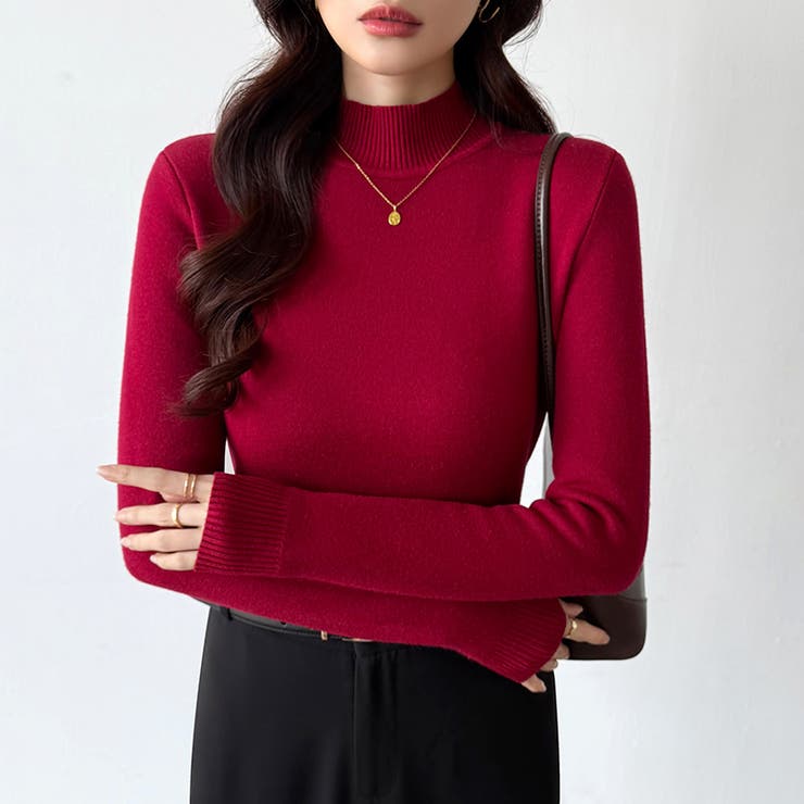 裏起毛 ハイネックニット ふわもちニット | COCOMOMO | 詳細画像16 